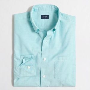 J. Crew Washed End on End Shirt Frosted Aqua